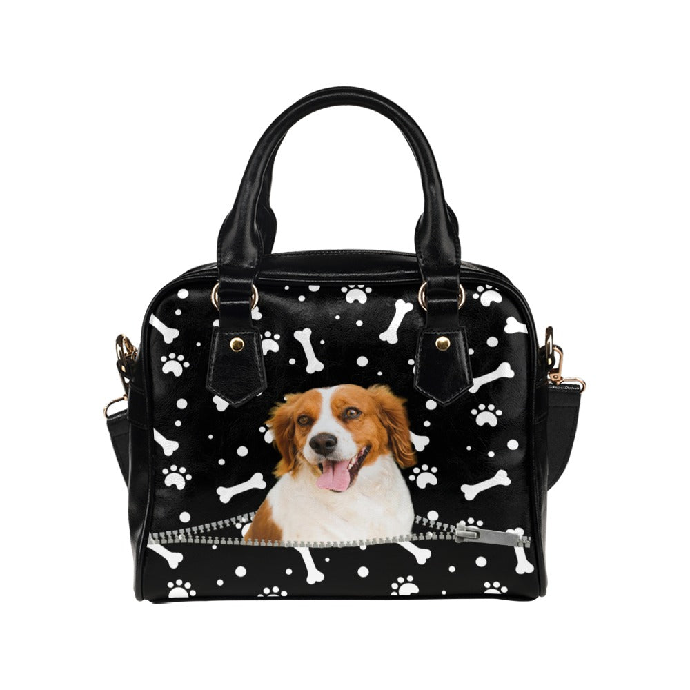 Brittany spaniel Zip Paws and Bones Shoulder Handbag