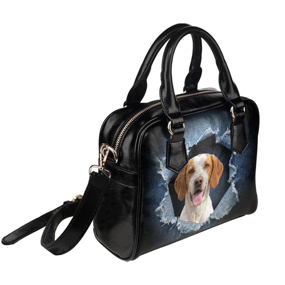 Ariège Pointer Ariege Pointer Ripped Denim Print Shoulder Handbag