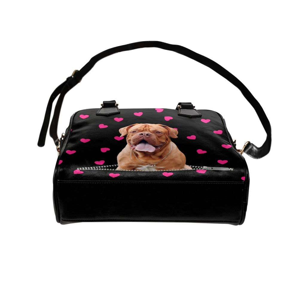 Mastiff Zip Hearts Shoulder Handbag