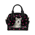 Alaskan Malamute Zip Hearts Shoulder Handbag