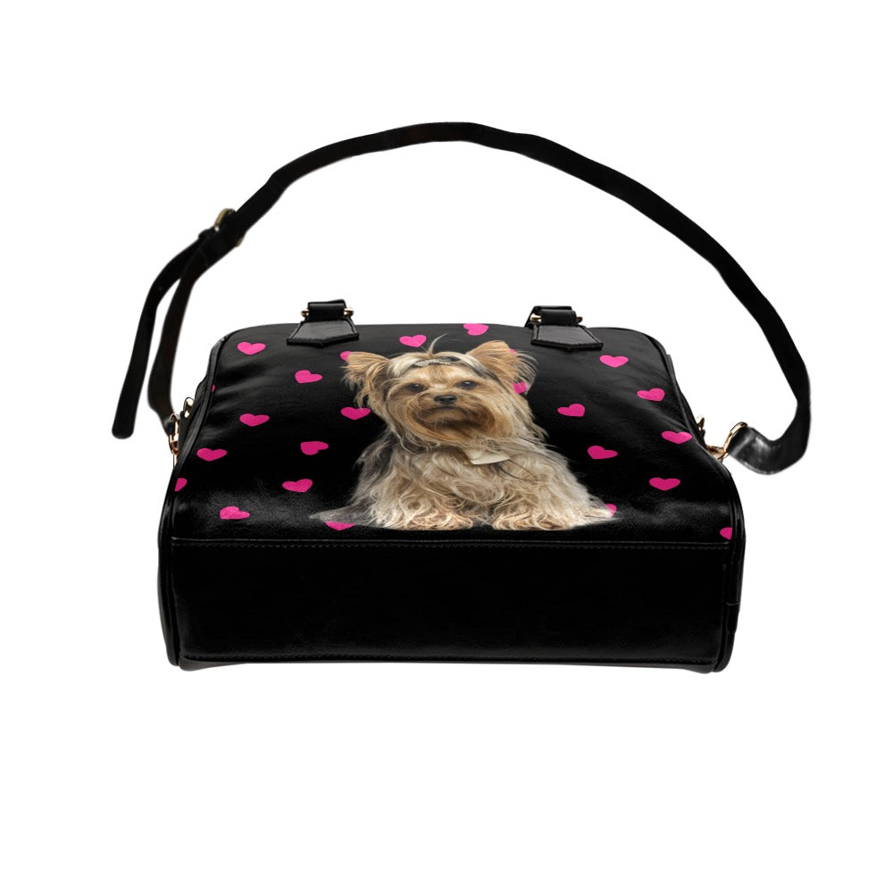 Yorkshire Terrier Hearts Shoulder Handbag