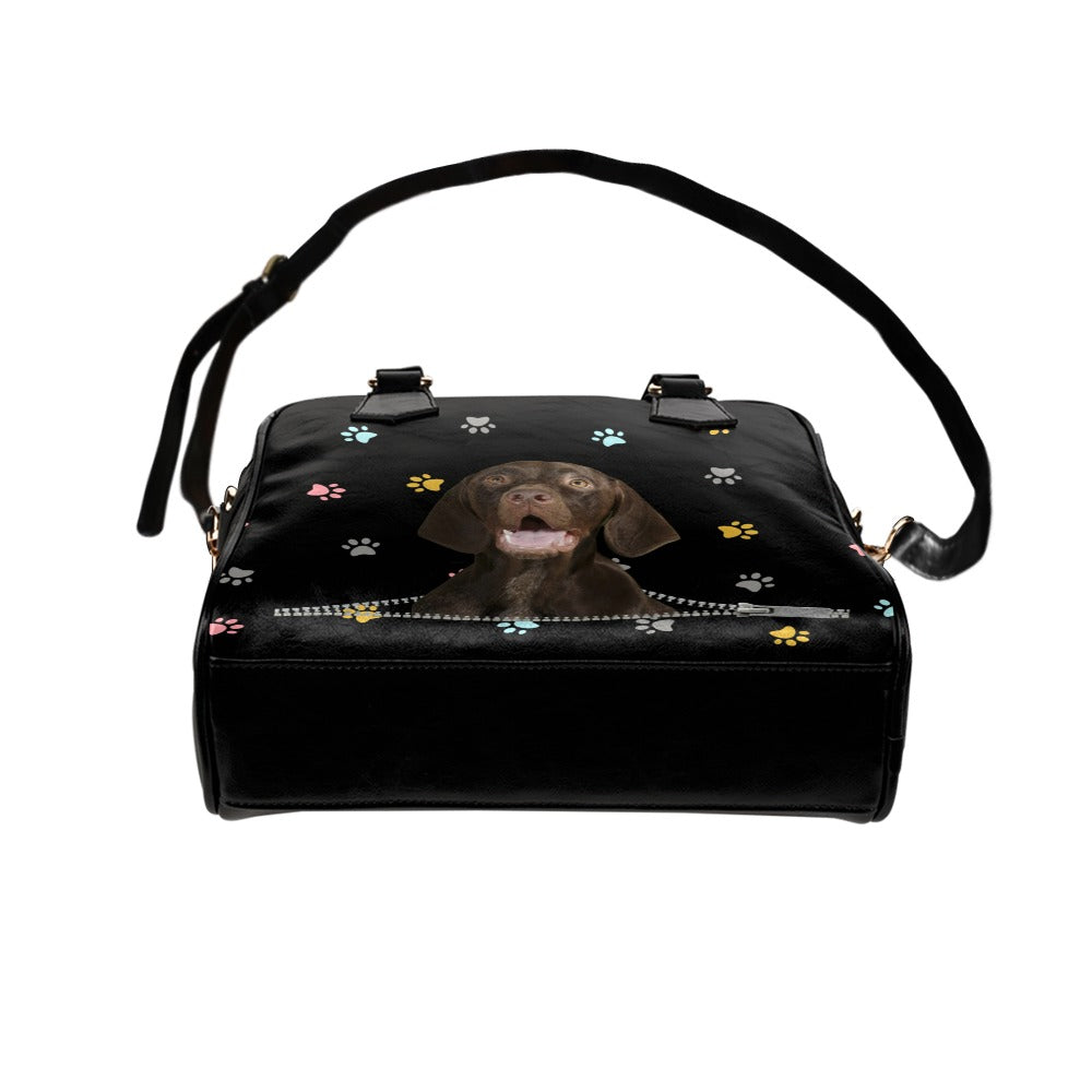 German Shorthaired Pointer Zip Colorful Paws Shoulder Handbag