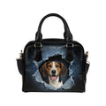 American Foxhound Ripped Denim Print Shoulder Handbag