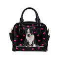 Boston Terrier Zip Hearts Shoulder Handbag