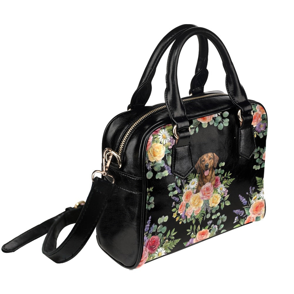 Alpine Dachsbracke Dog Flower Shoulder Handbag