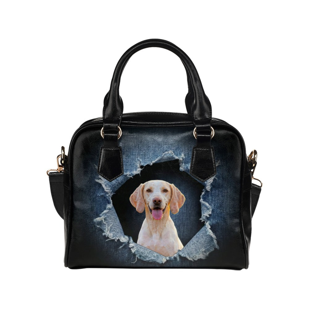 Billy Ripped Denim Print Shoulder Handbag