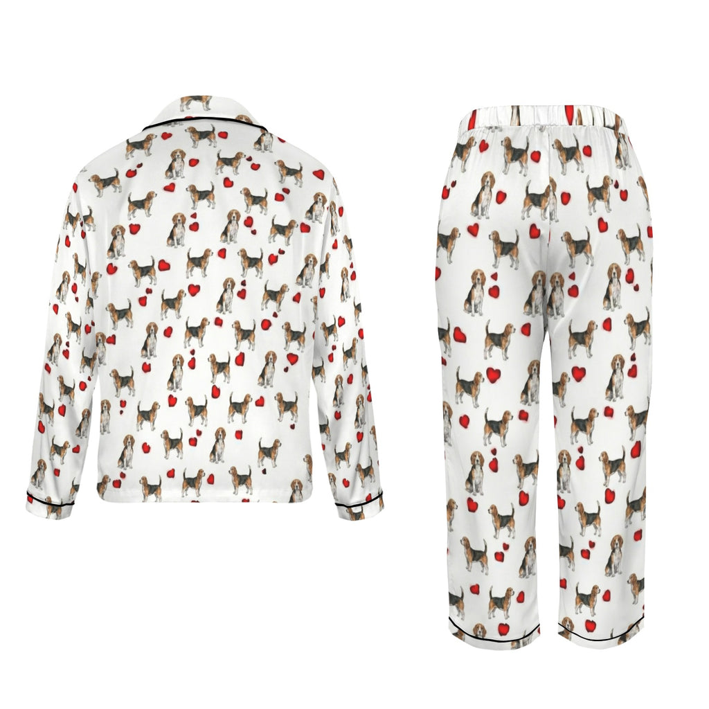 Beagle-Harrier Women's Long Sleeve Satin Pajama Set
