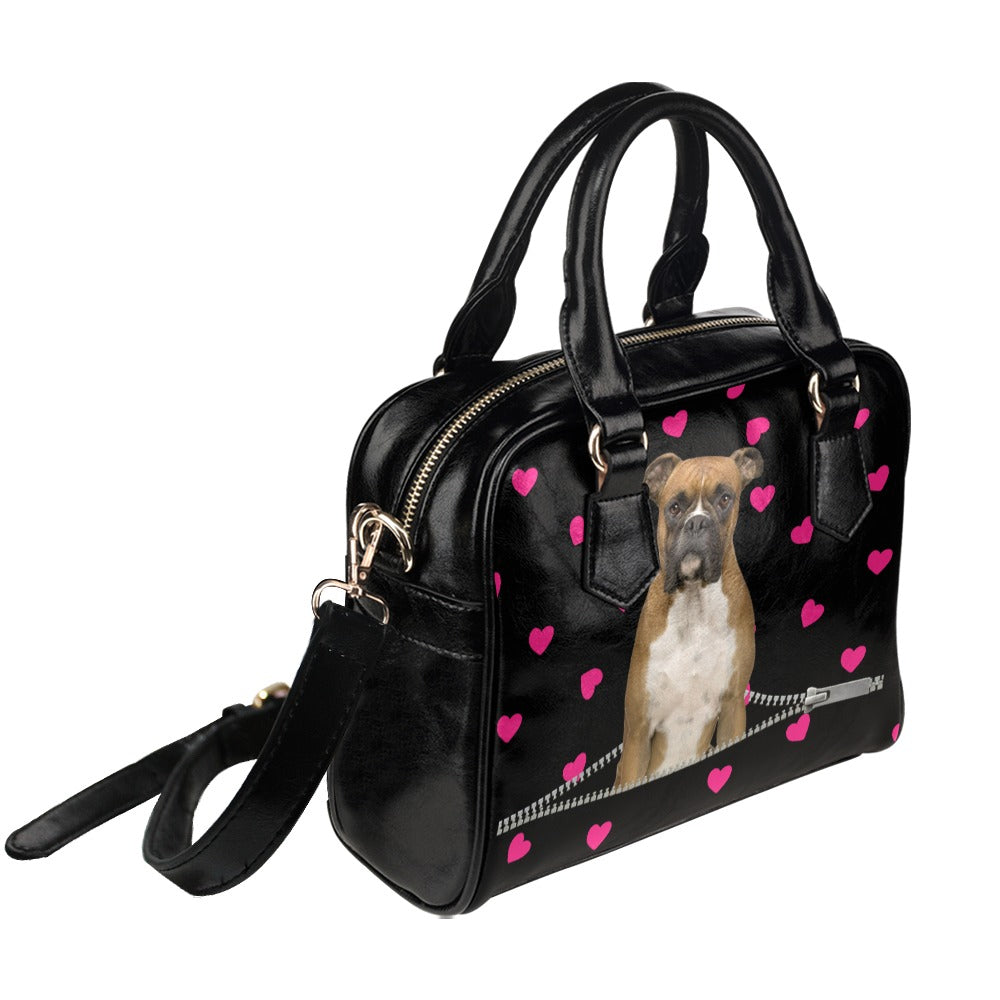 Boxer Zip Hearts Shoulder Handbag
