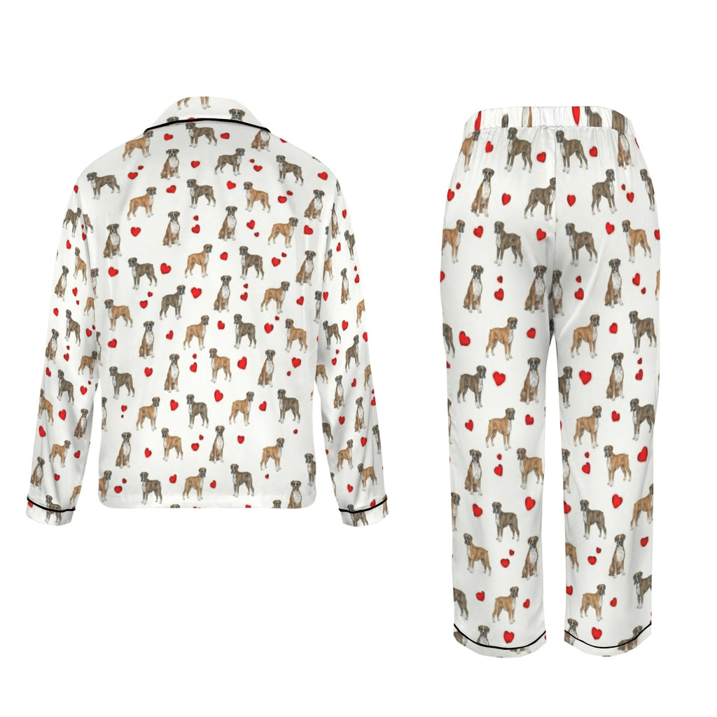 Boxer Women's Long Sleeve Satin Pajama Set