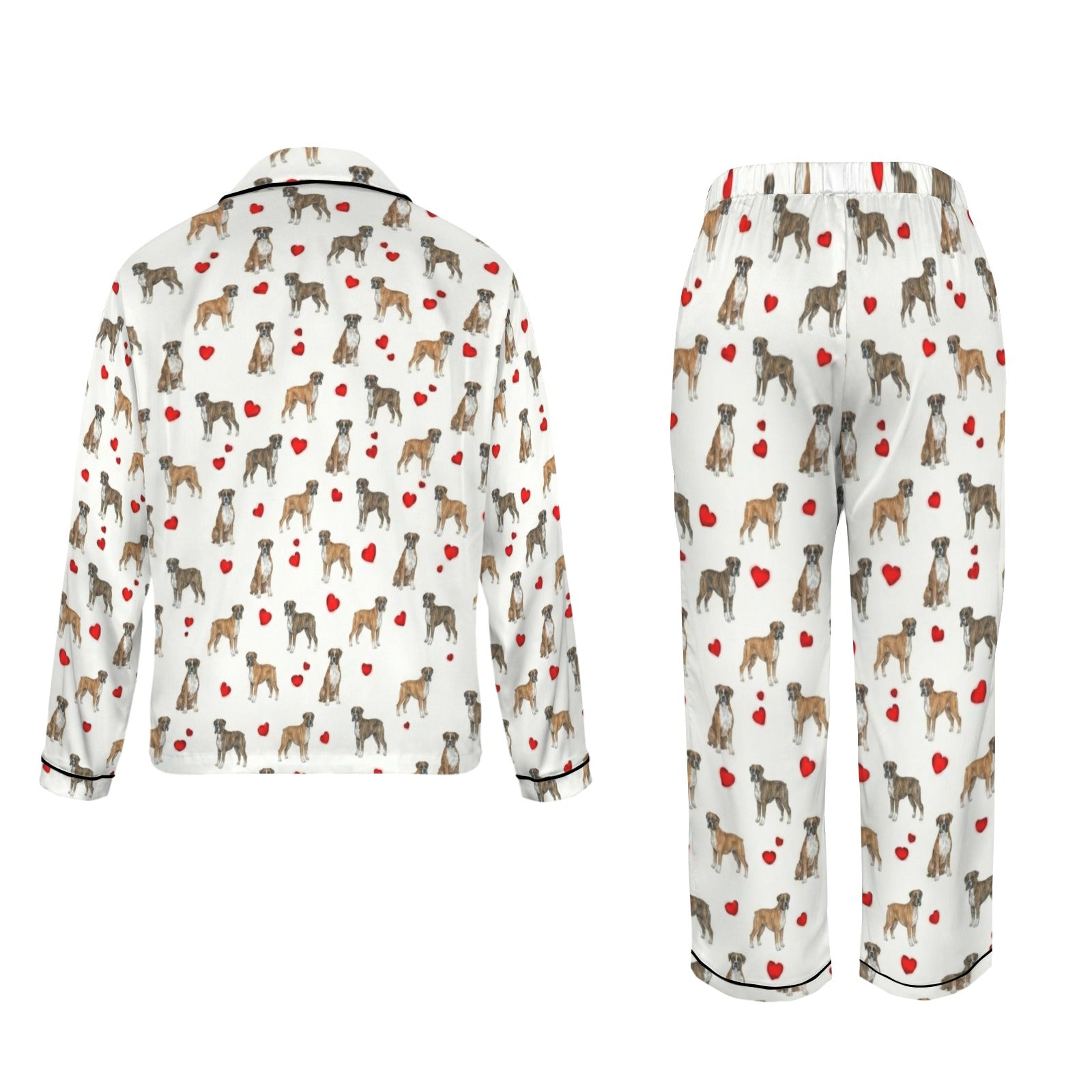 Boxer Women's Long Sleeve Satin Pajama Set