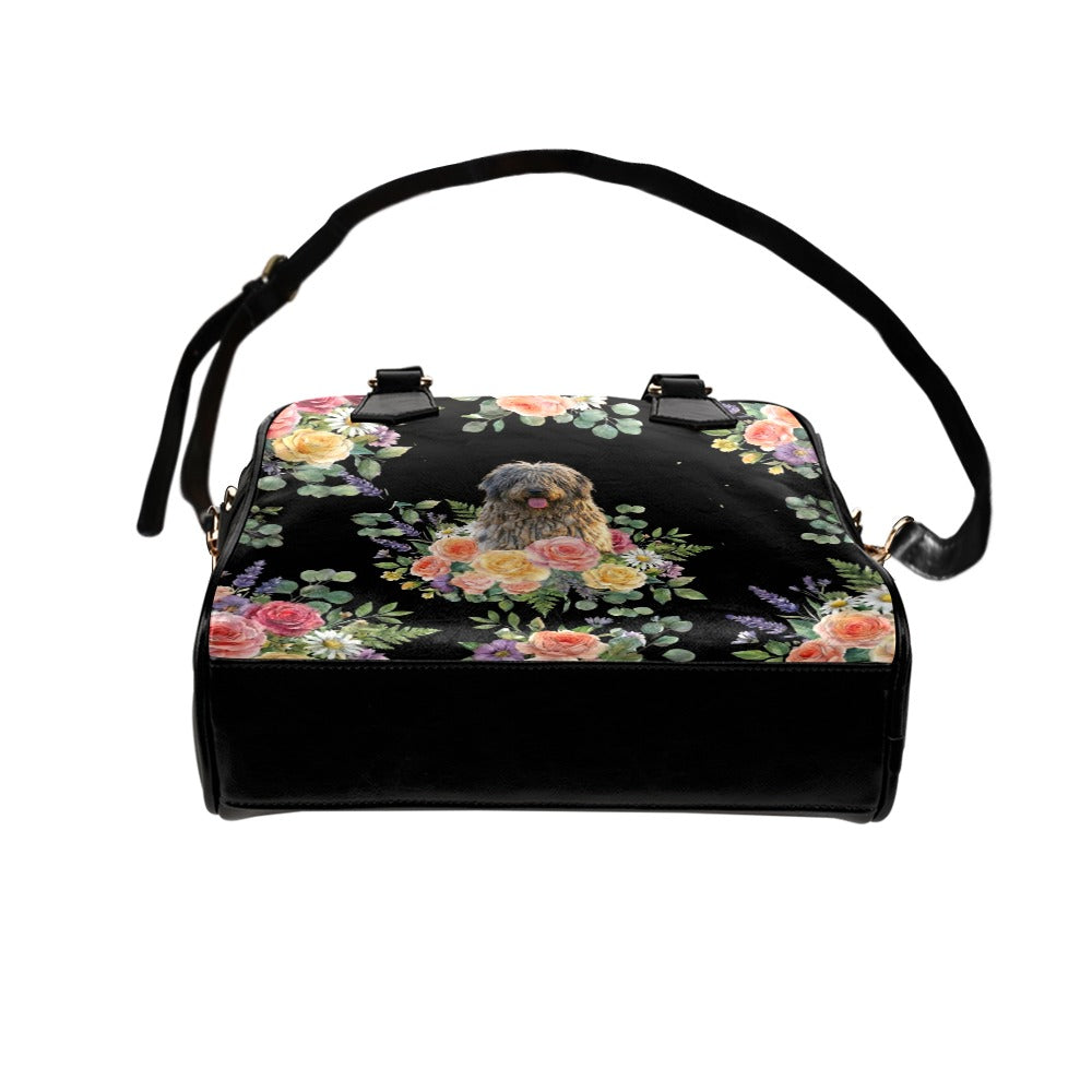 Bergamasco Shepherd Flower Shoulder Handbag