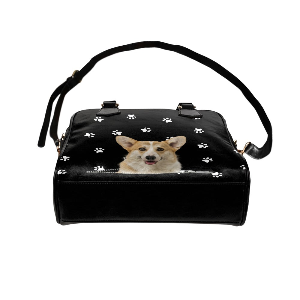 Pembroke Welsh Corgi Zip Paws Shoulder Handbag