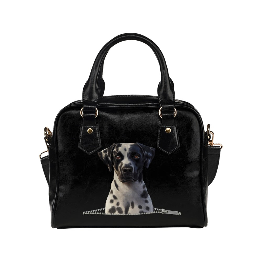 Dalmatian Zip Shoulder Handbag