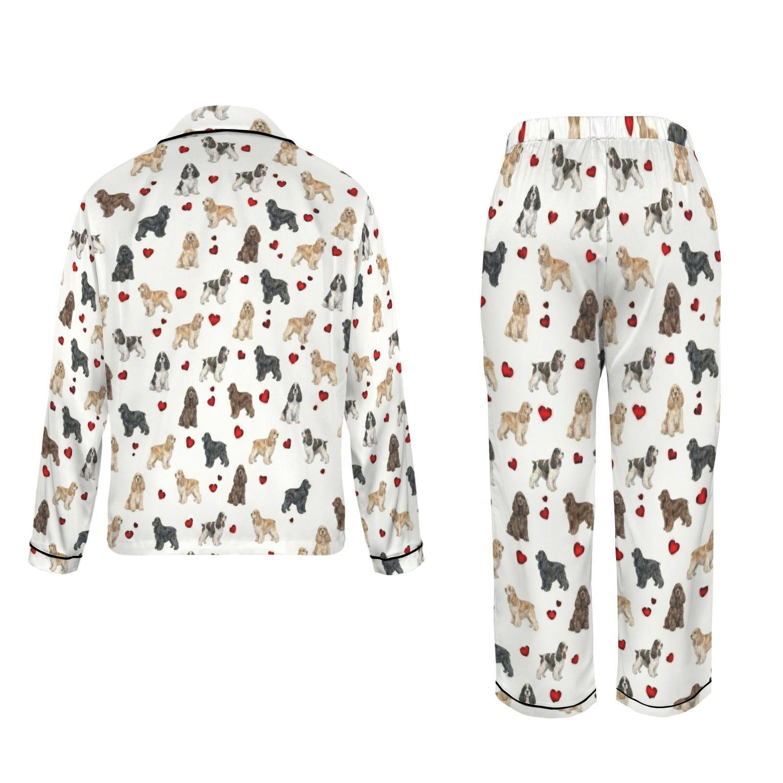 American Cocker Spaniel Women's Long Sleeve Satin Pajama Set