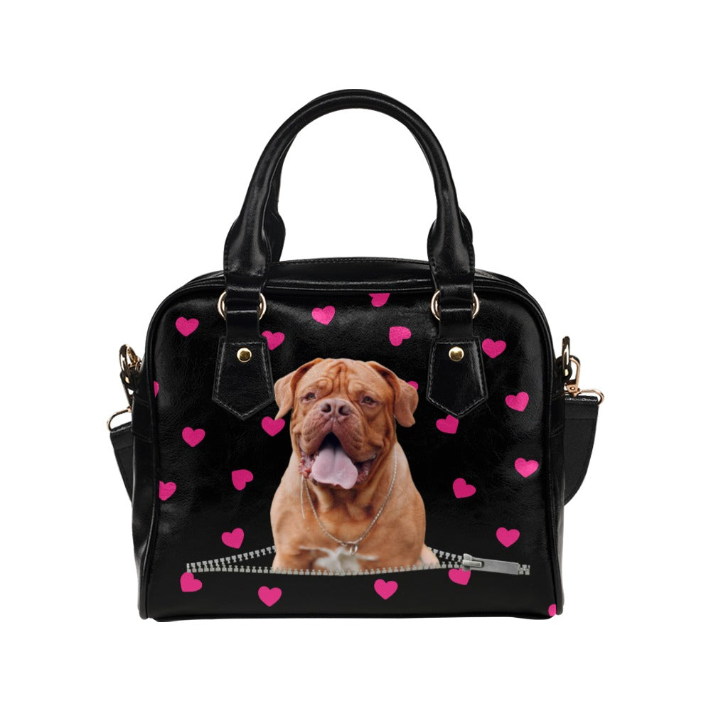 Mastiff Zip Hearts Shoulder Handbag