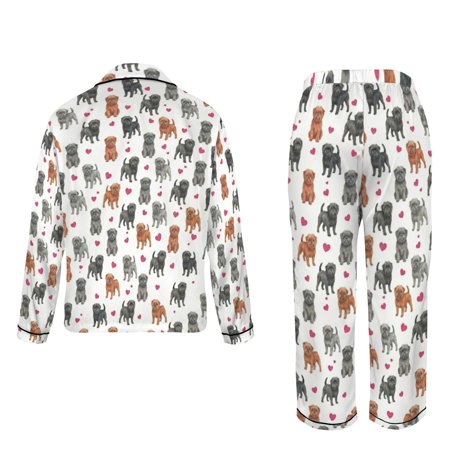 Affenpinscher Women's Long Sleeve Satin Pajama Set