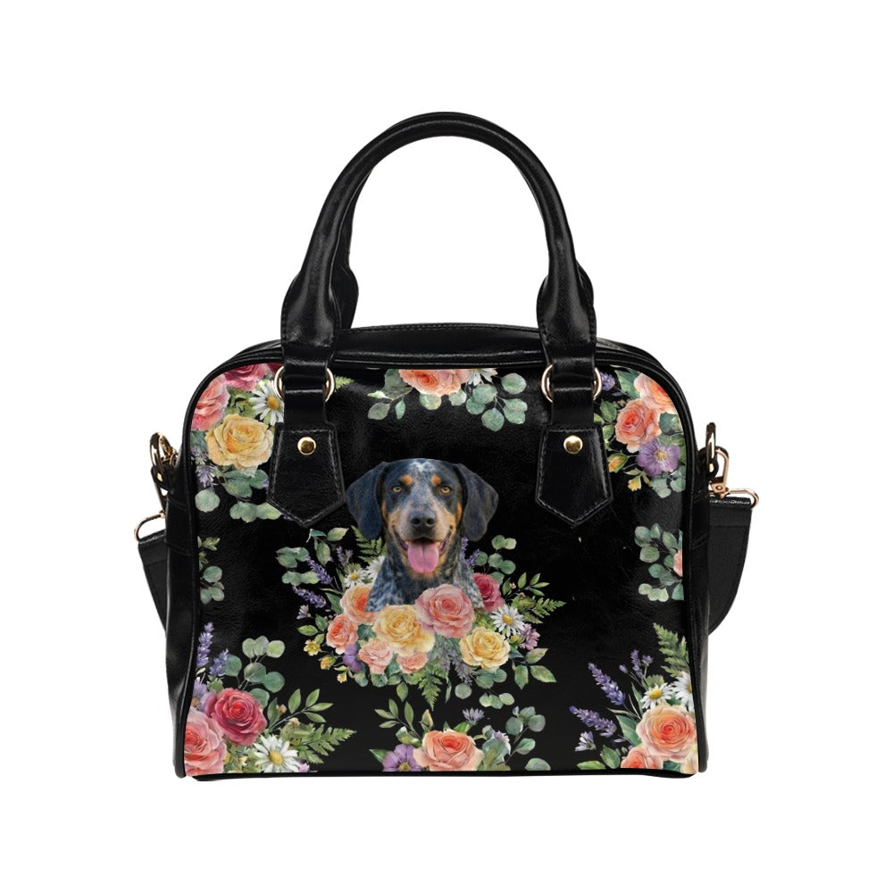 Bluetick Coonhound Flower Shoulder Handbag