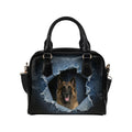 Belgian Shepherd (Tervueren) Ripped Denim Print Shoulder Handbag