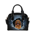 Bloodhound Ripped Denim Print Shoulder Handbag