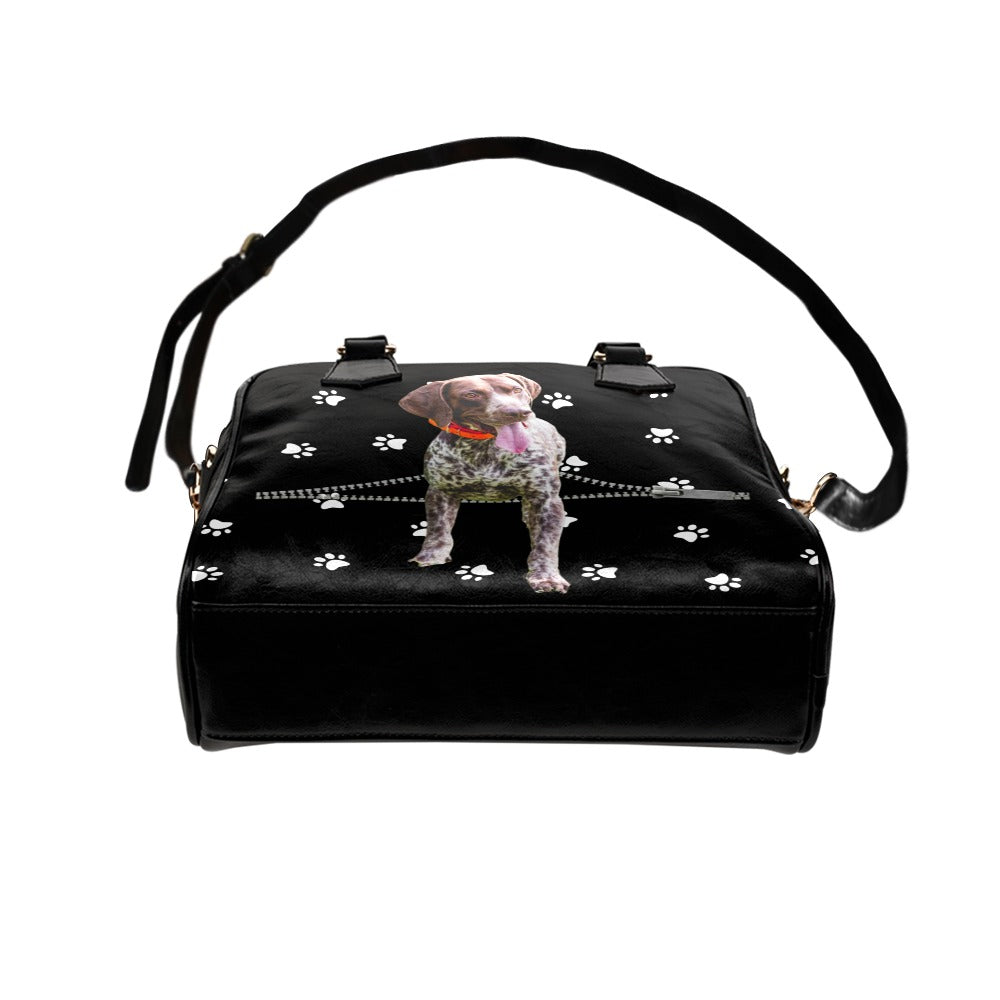 German Wirehaired Pointer Zip Paws Shoulder Handbag