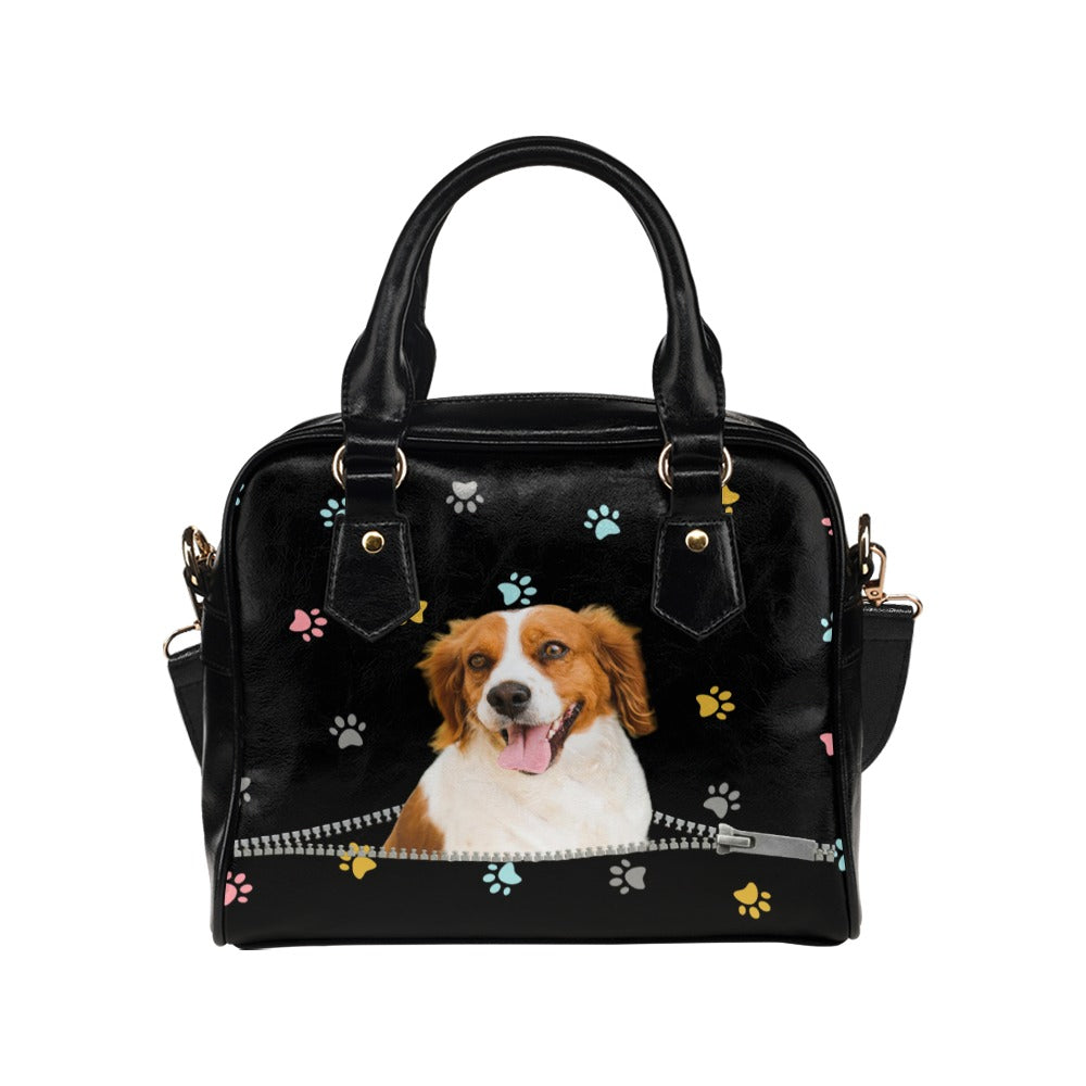 Brittany spaniel Zip Colorful Paws Shoulder Handbag