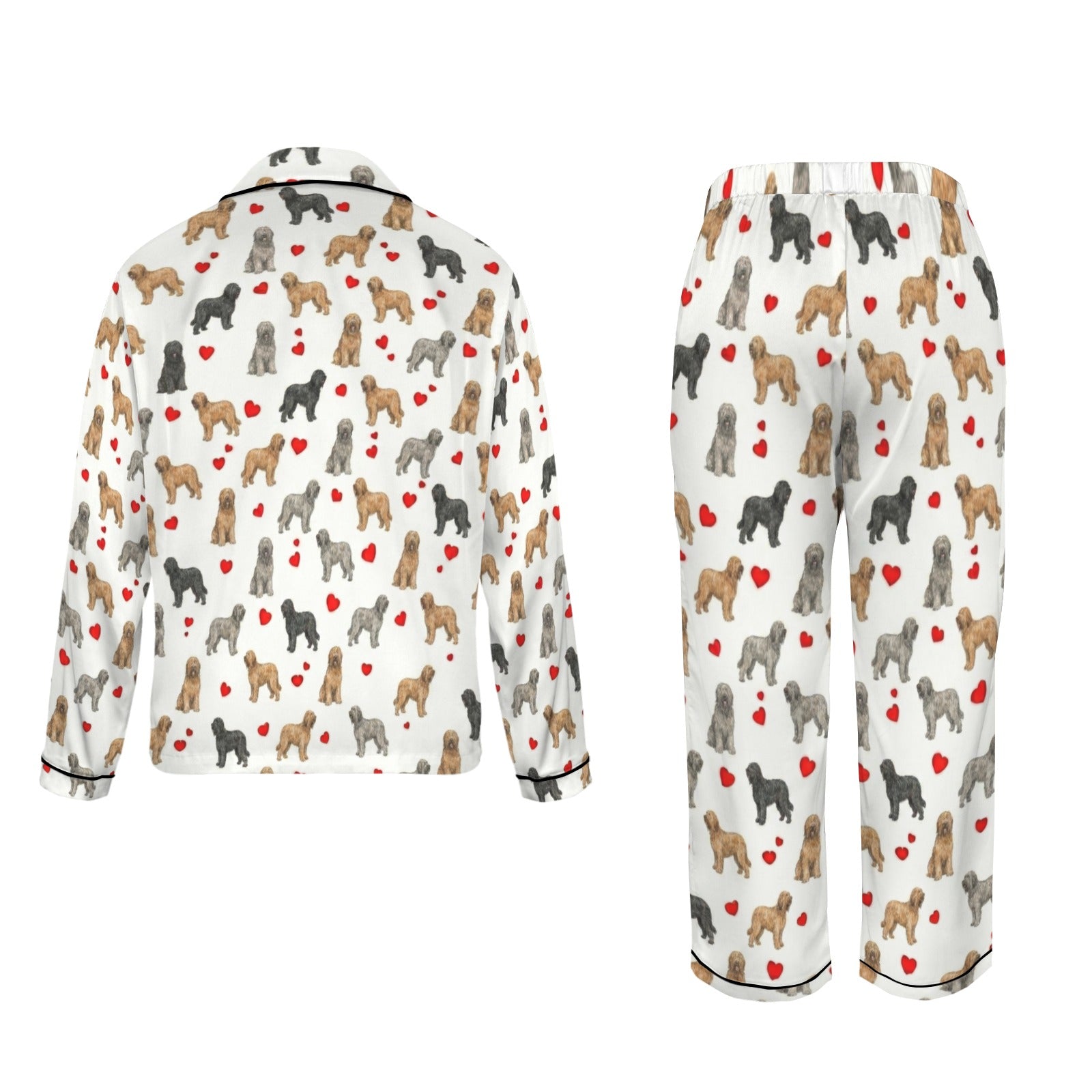Briard Women's Long Sleeve Satin Pajama Set