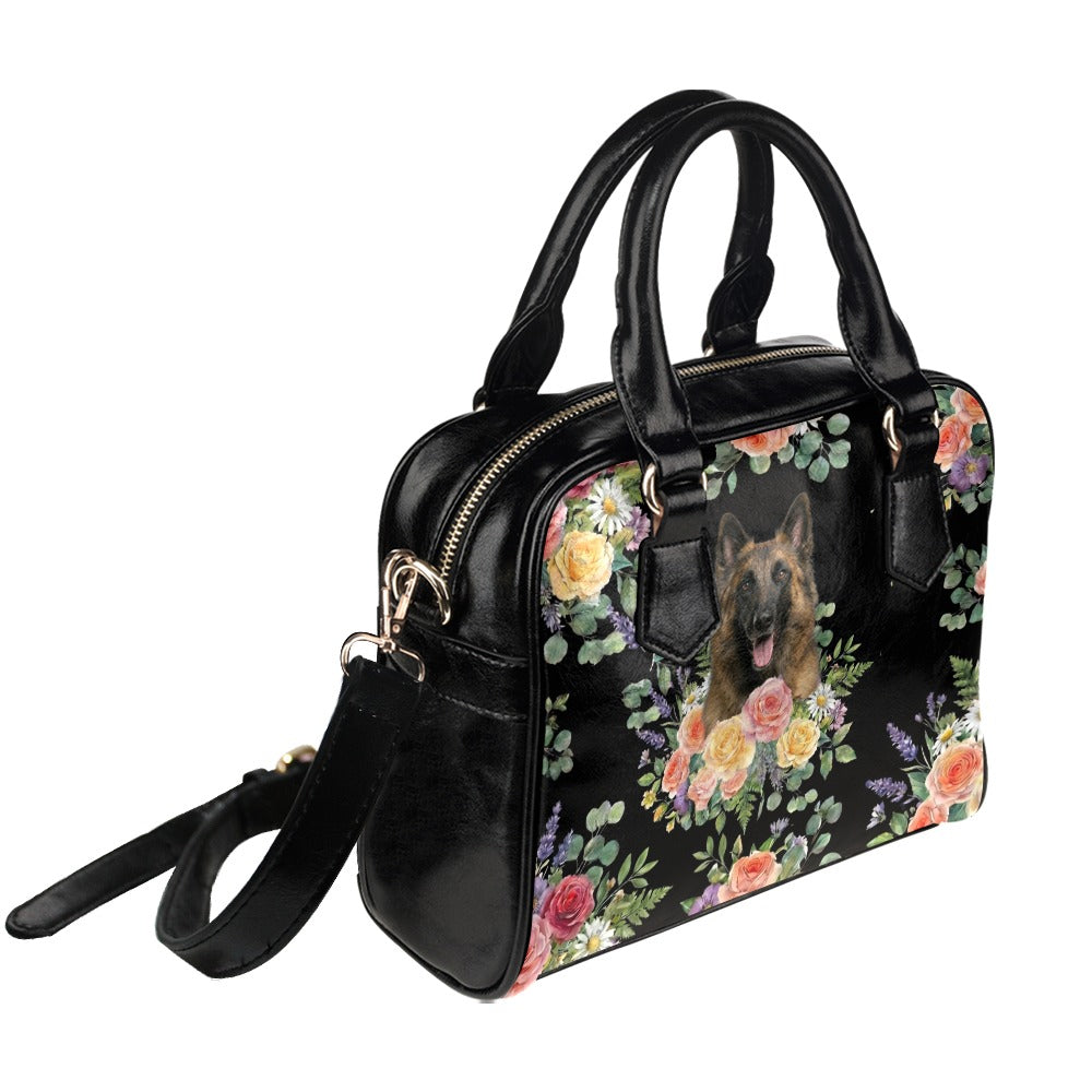 Belgian Shepherd (Tervueren) Flower Shoulder Handbag