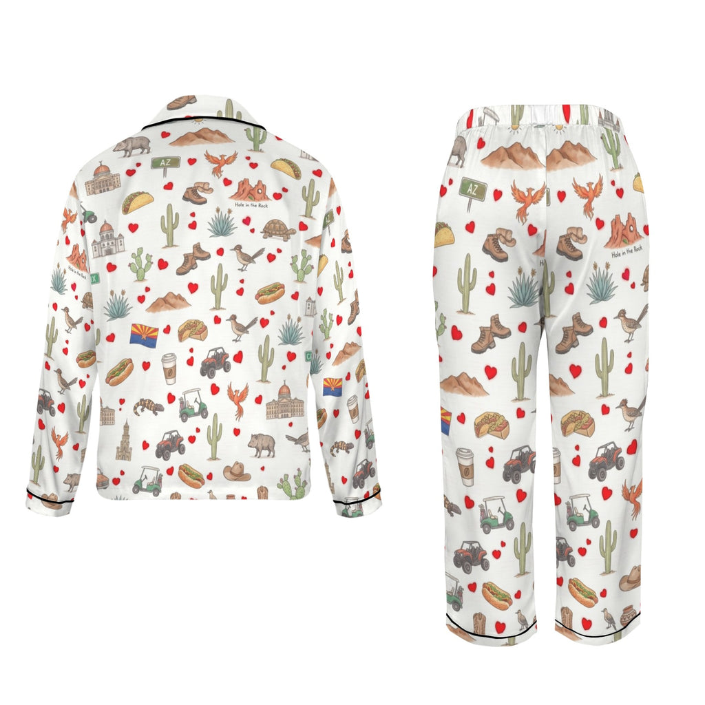Phoenix Women's Long Sleeve Satin Pajama Set