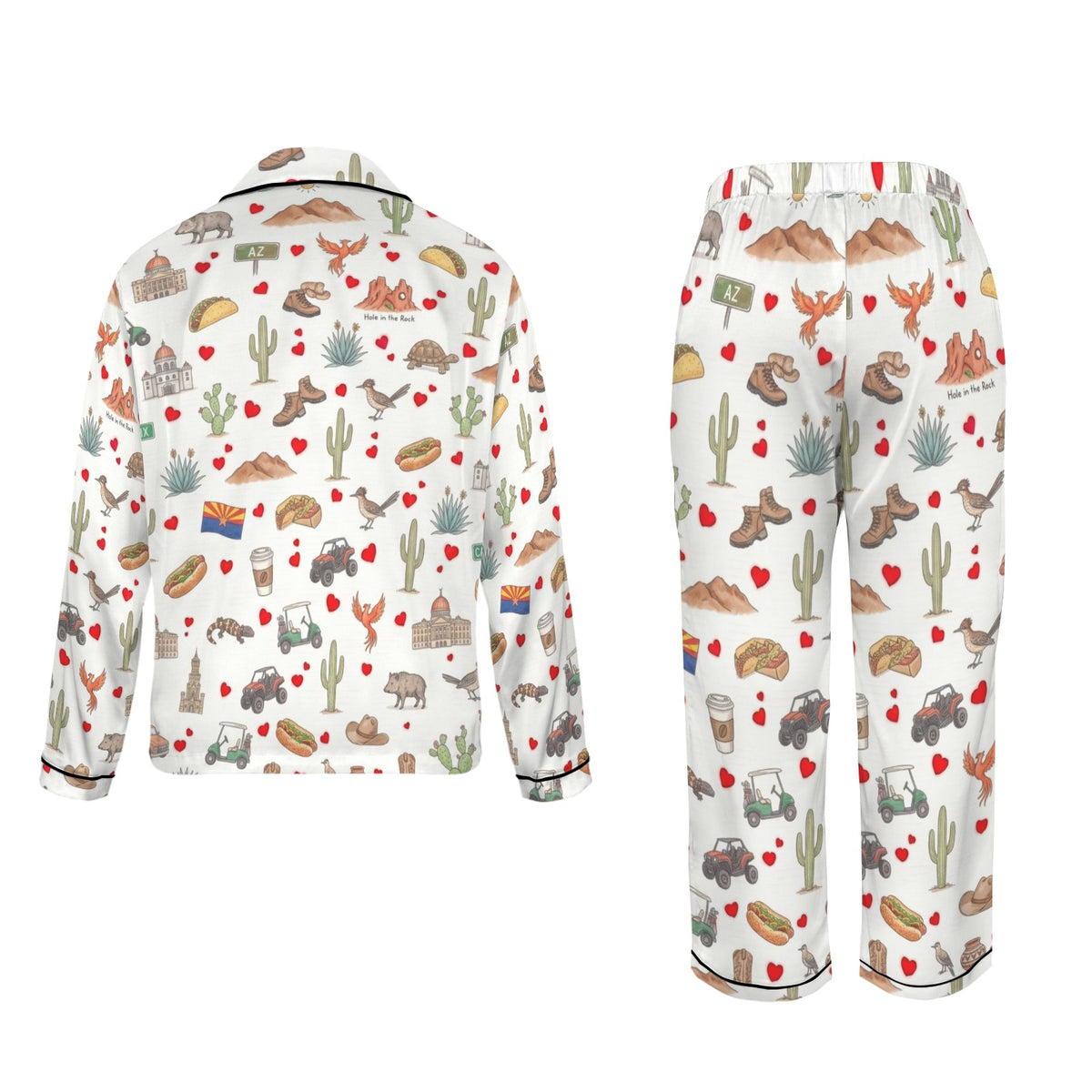 Phoenix Women's Long Sleeve Satin Pajama Set