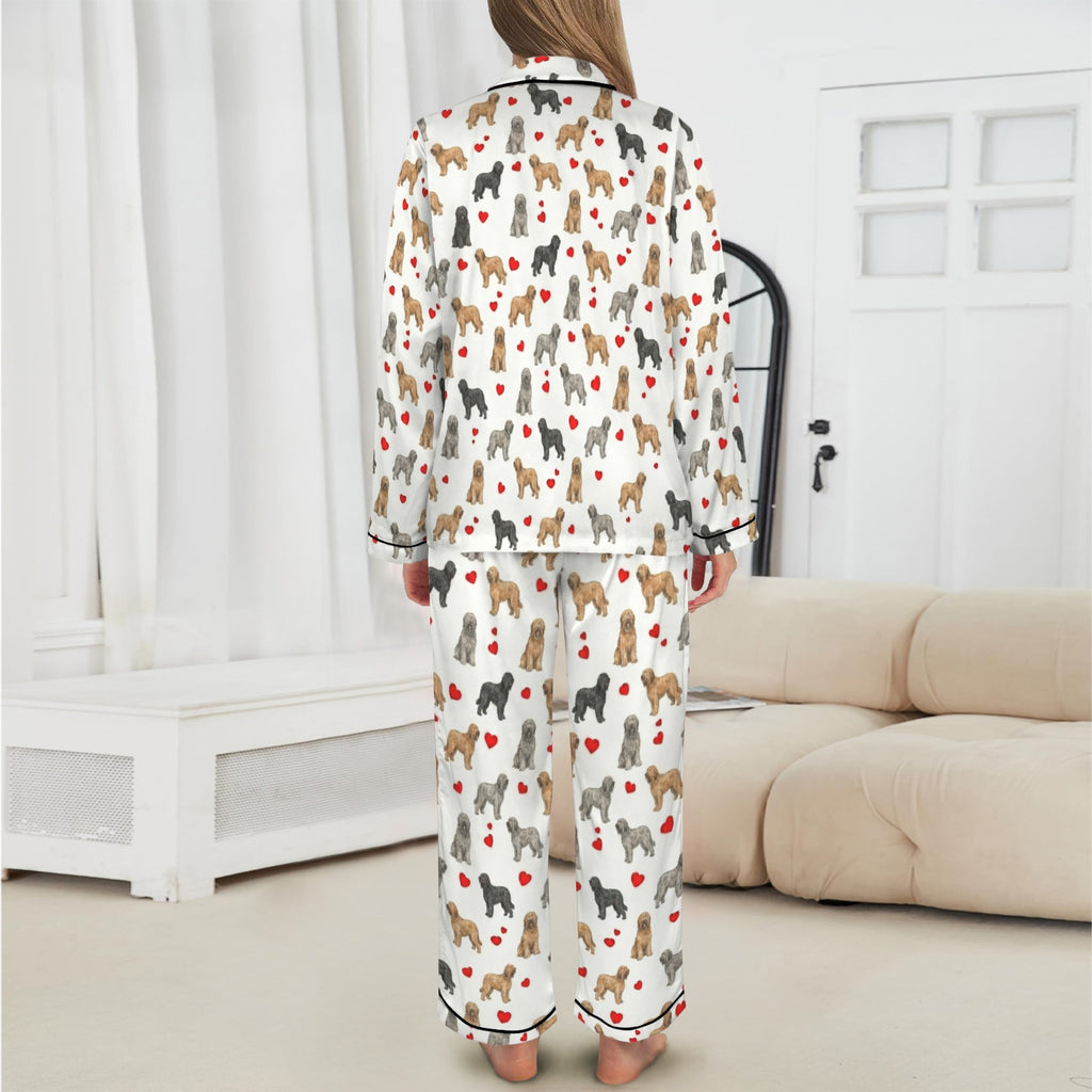 Briard Women's Long Sleeve Satin Pajama Set