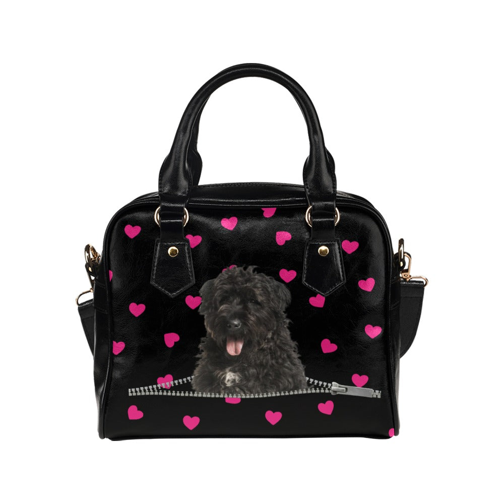 Bouvier des Flandres Zip Hearts Shoulder Handbag
