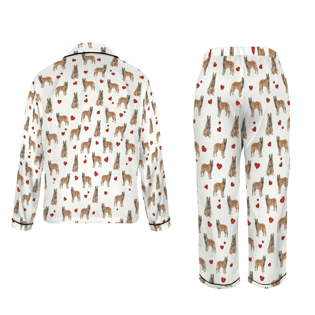 Belgian Shepherd (Malinois) Women's Long Sleeve Satin Pajama Set