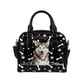 Siberian Husky Paws and Bones Shoulder Handbag