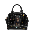 Cavalier King Charles Spaniel Zip Colorful Paws Shoulder Handbag