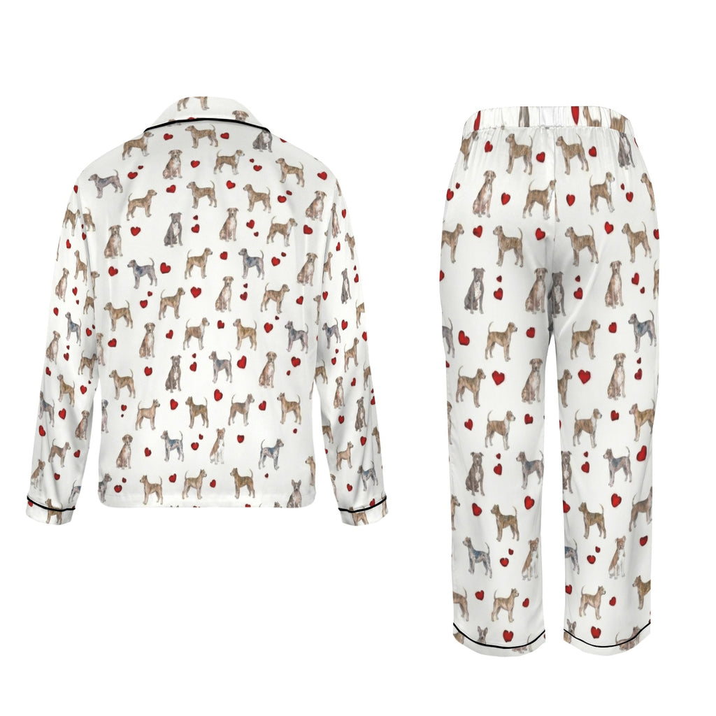 American Pit Bull Terrier Women's Long Sleeve Satin Pajama Set