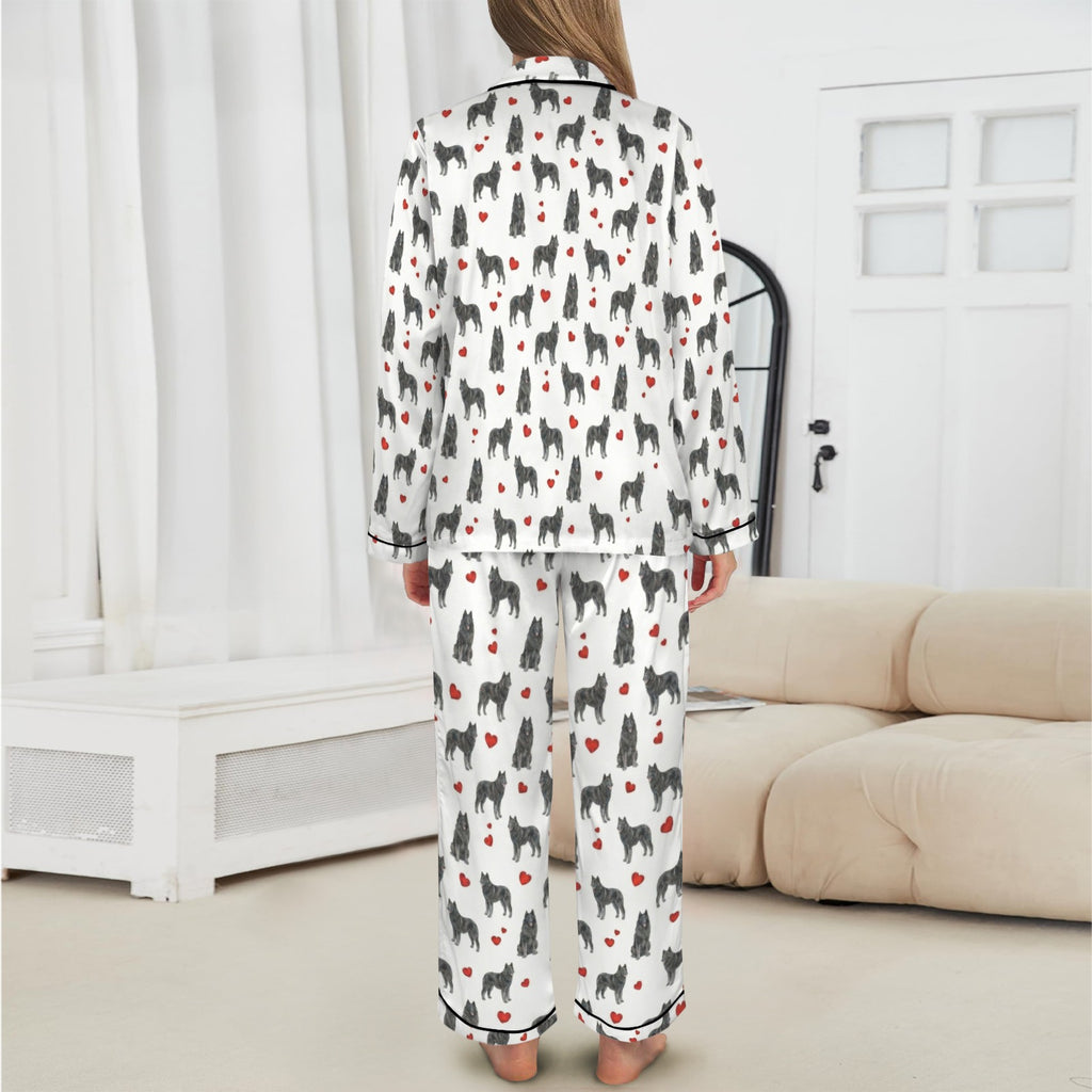 Belgian Shepherd (Groenendael) Women's Long Sleeve Satin Pajama Set