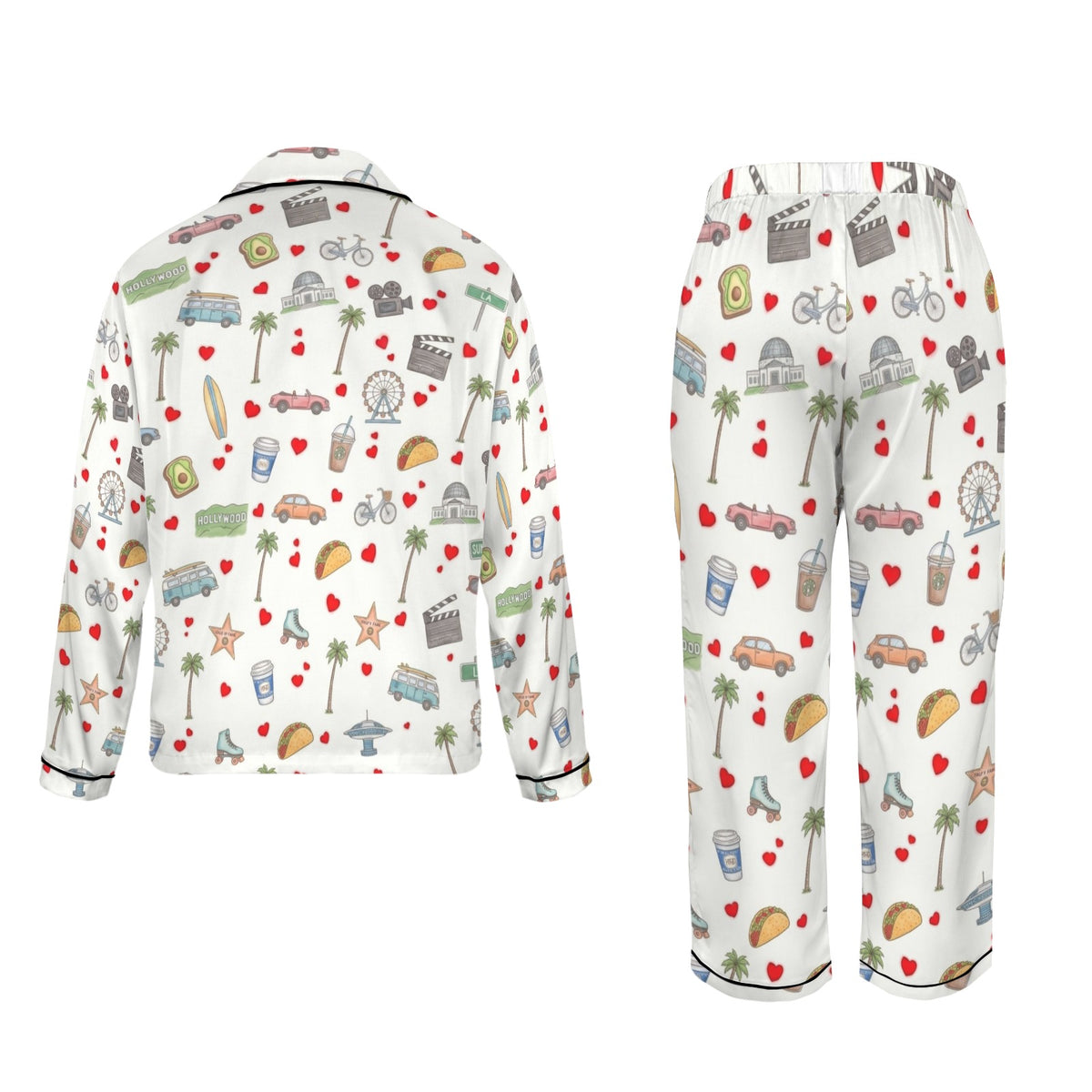 Los Angeles Women's Long Sleeve Satin Pajama Set