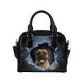 Bullmastiff Ripped Denim Print Shoulder Handbag