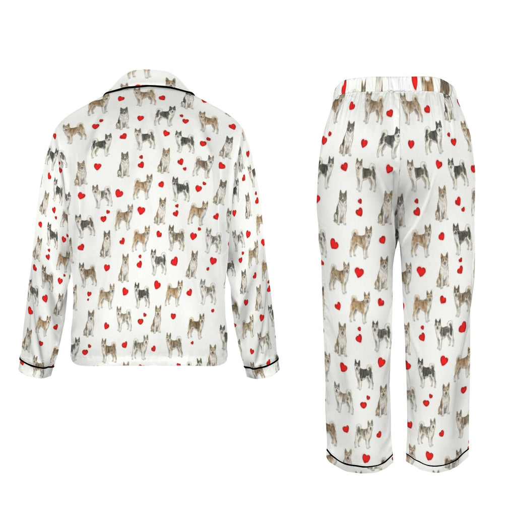 Canadian Eskimo Dog Women's Long Sleeve Satin Pajama Set