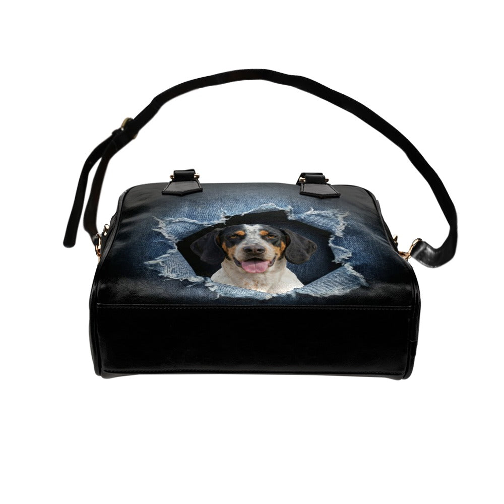 Ariégeois Ariegeois Ripped Denim Print Shoulder Handbag