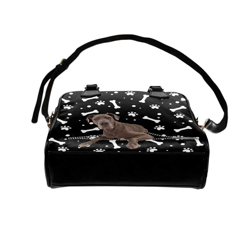 Great Dane Zip Paws and Bones Shoulder Handbag