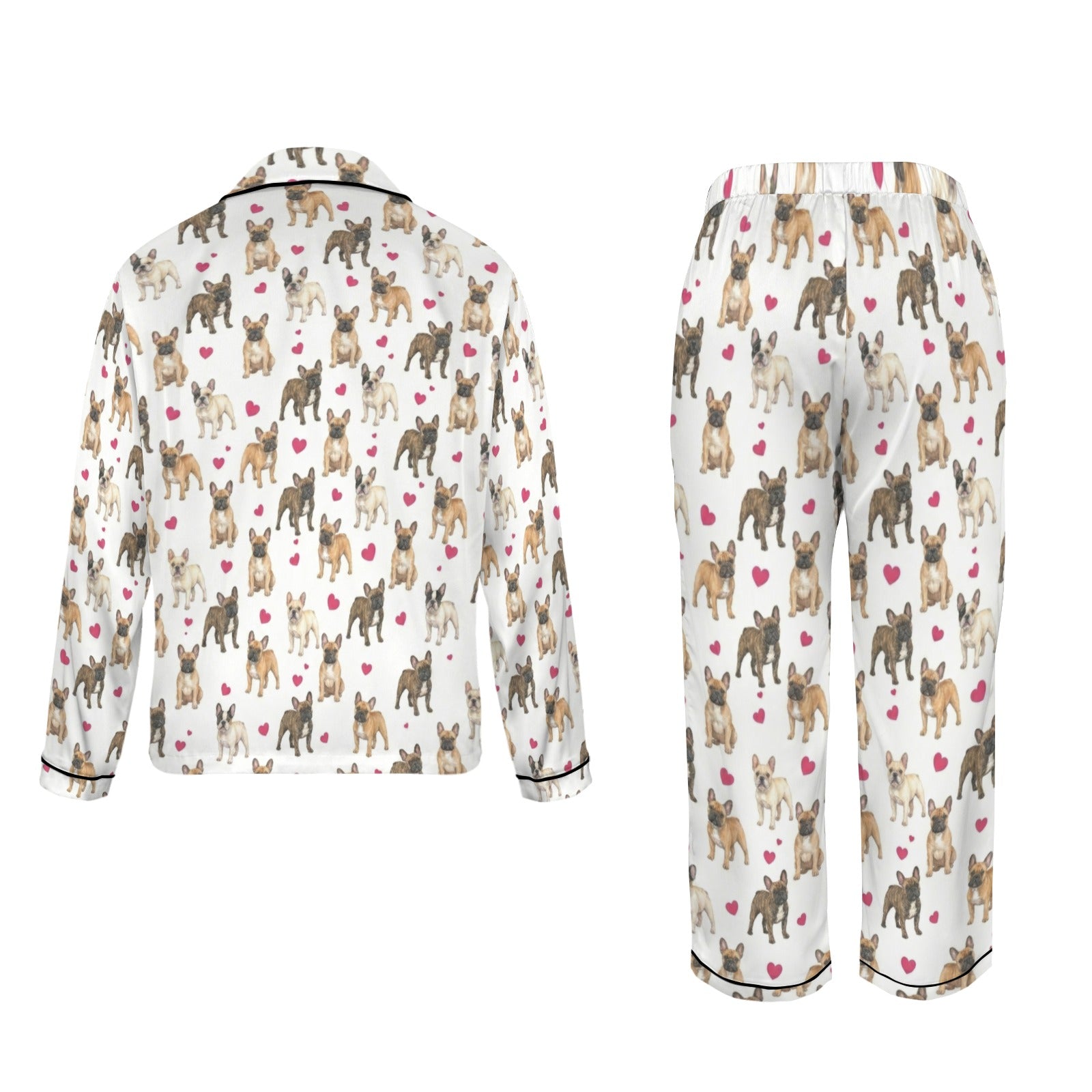 French Bulldog Women's Long Sleeve Satin Pajama Set