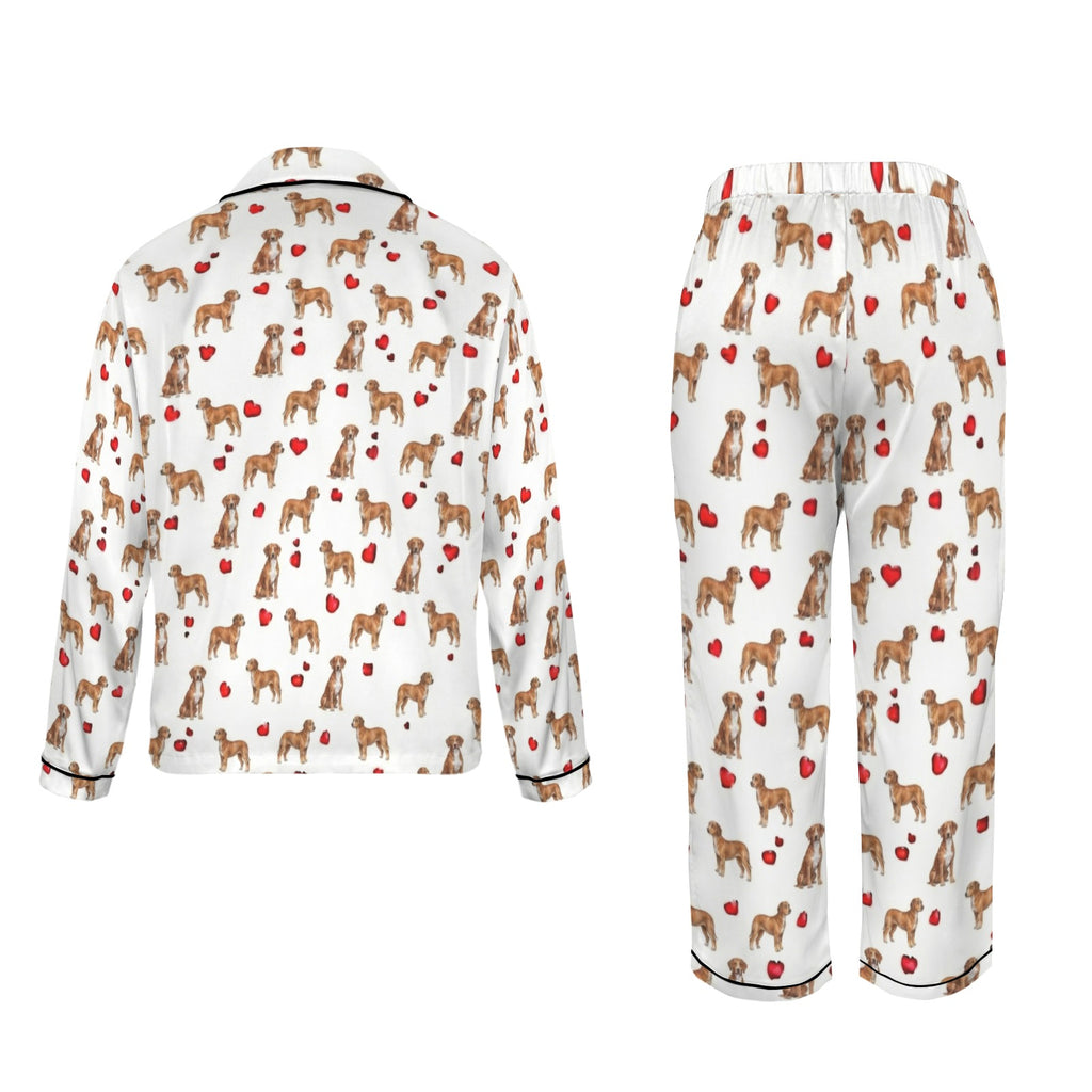 Austrian Pinscher Women's Long Sleeve Satin Pajama Set