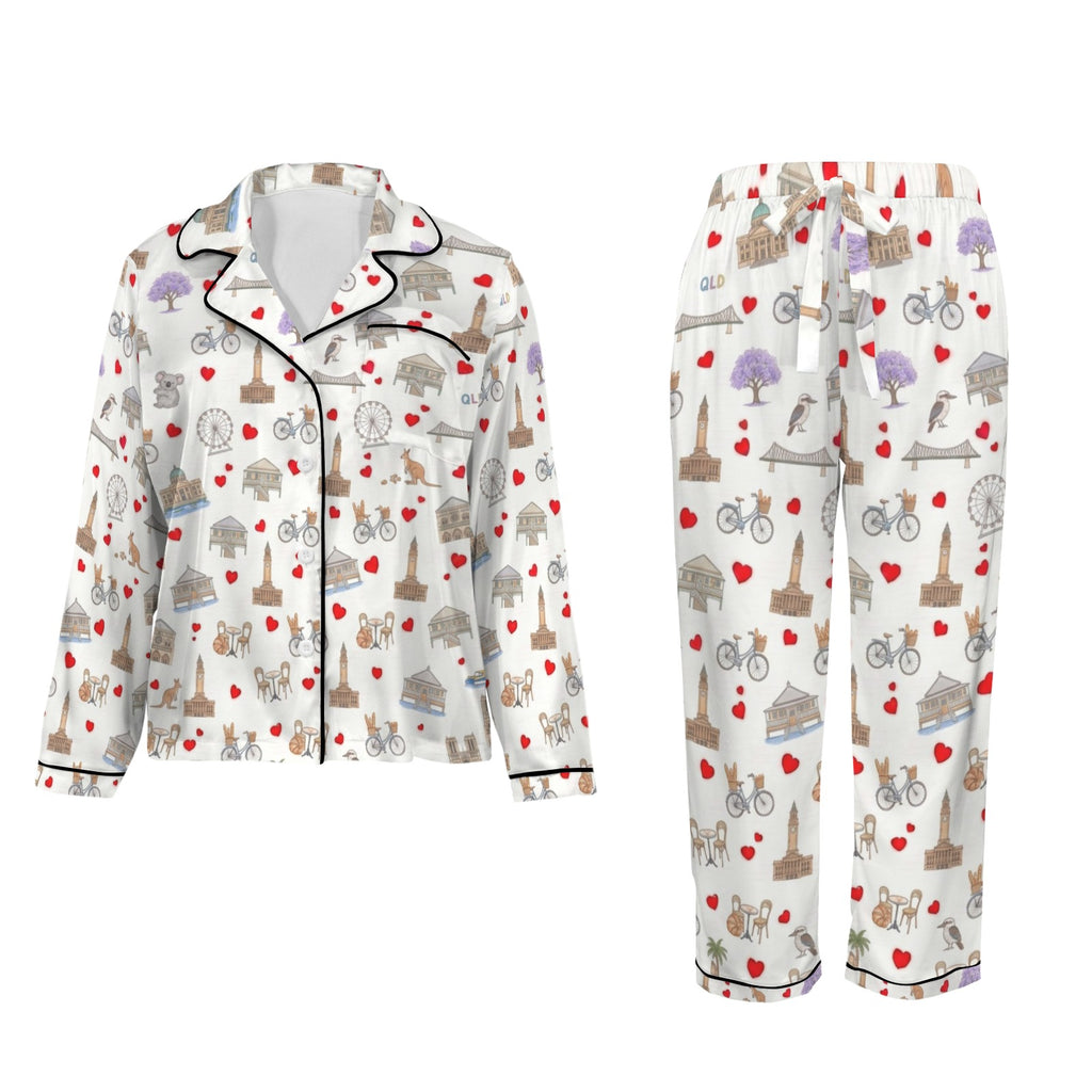 Brisbane (Queensland) Women's Long Sleeve Satin Pajama Set