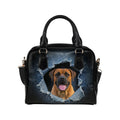 Boerboel Ripped Denim Print Shoulder Handbag