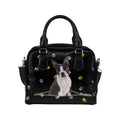 Boston Terrier Dog Zip Colorful Paws Shoulder Handbag