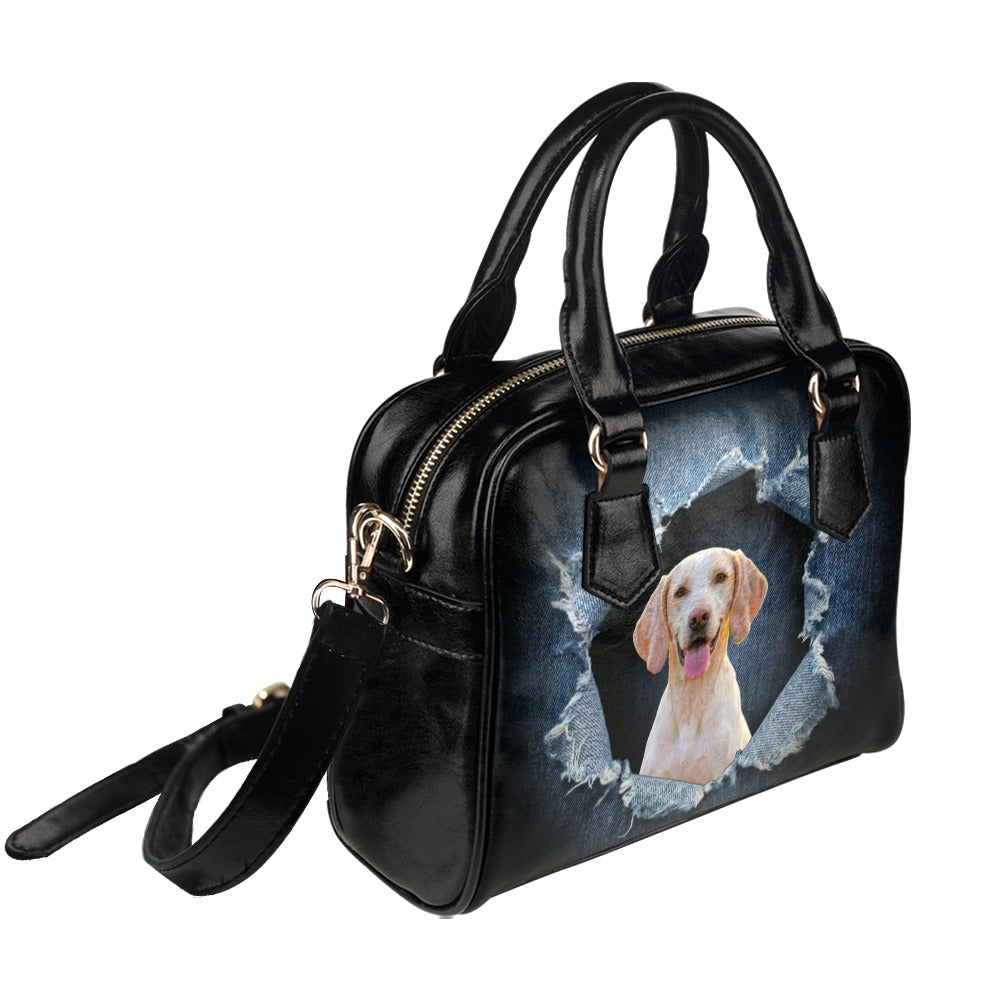 Billy Ripped Denim Print Shoulder Handbag