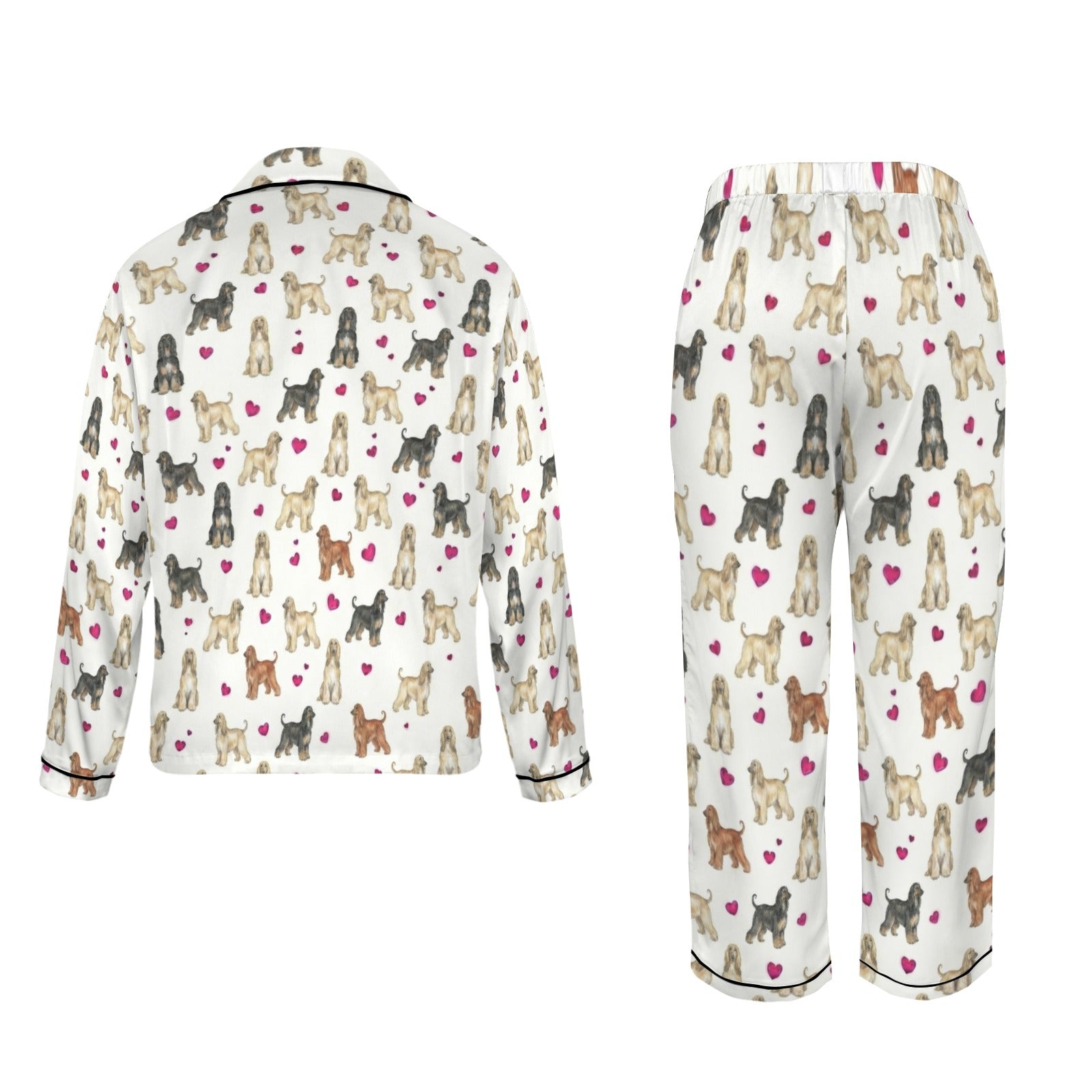 Afghan Hound Women's Long Sleeve Satin Pajama Set