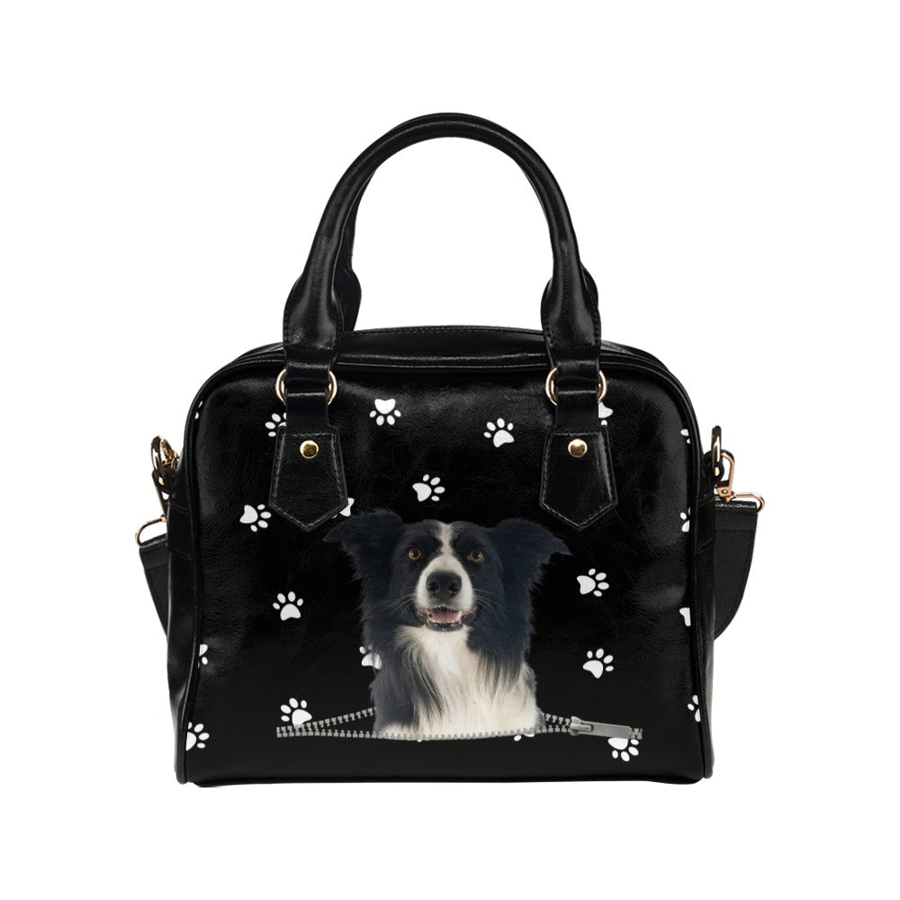 Collie Zip Paws Shoulder Handbag