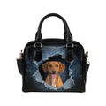 Azawakh Ripped Denim Print Shoulder Handbag